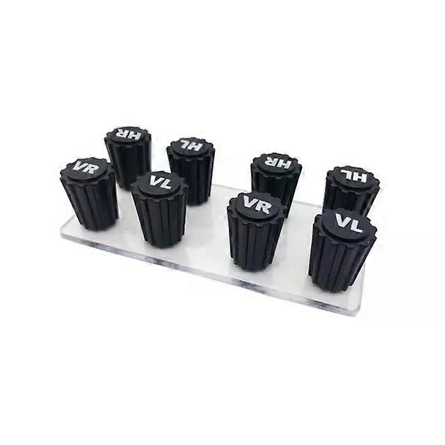 8Pcs/Set on Plate ABS Black Tire Valve Stem Caps Dustproof Wheel Stem Air Valve Cover with VR VL HR HL Printing  8V1 US Schrader MAXP