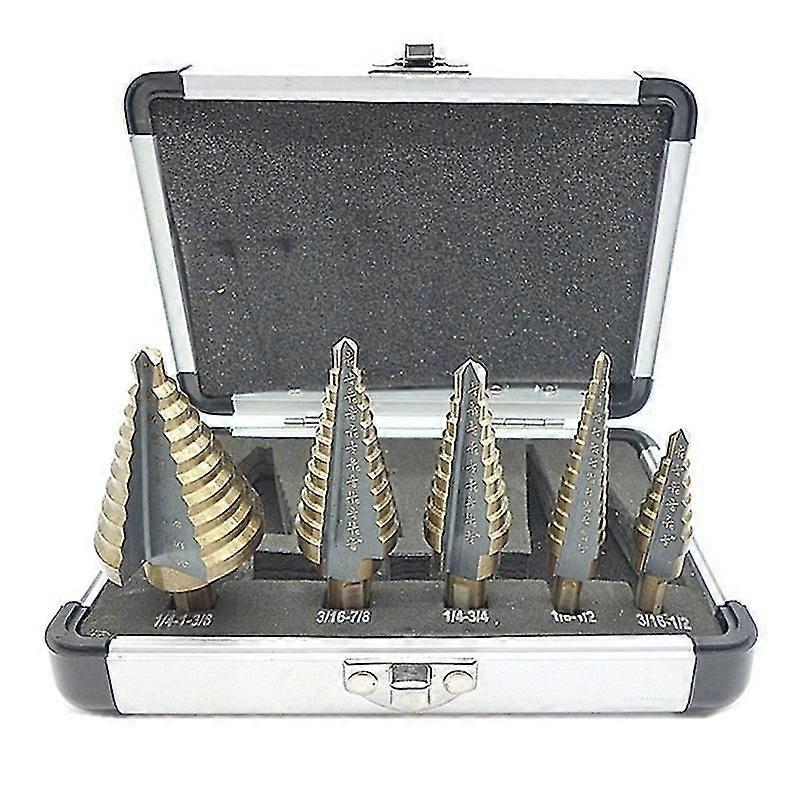 HSS Cobalt Step Drill Bit Alpen Coating 5 Pezzi