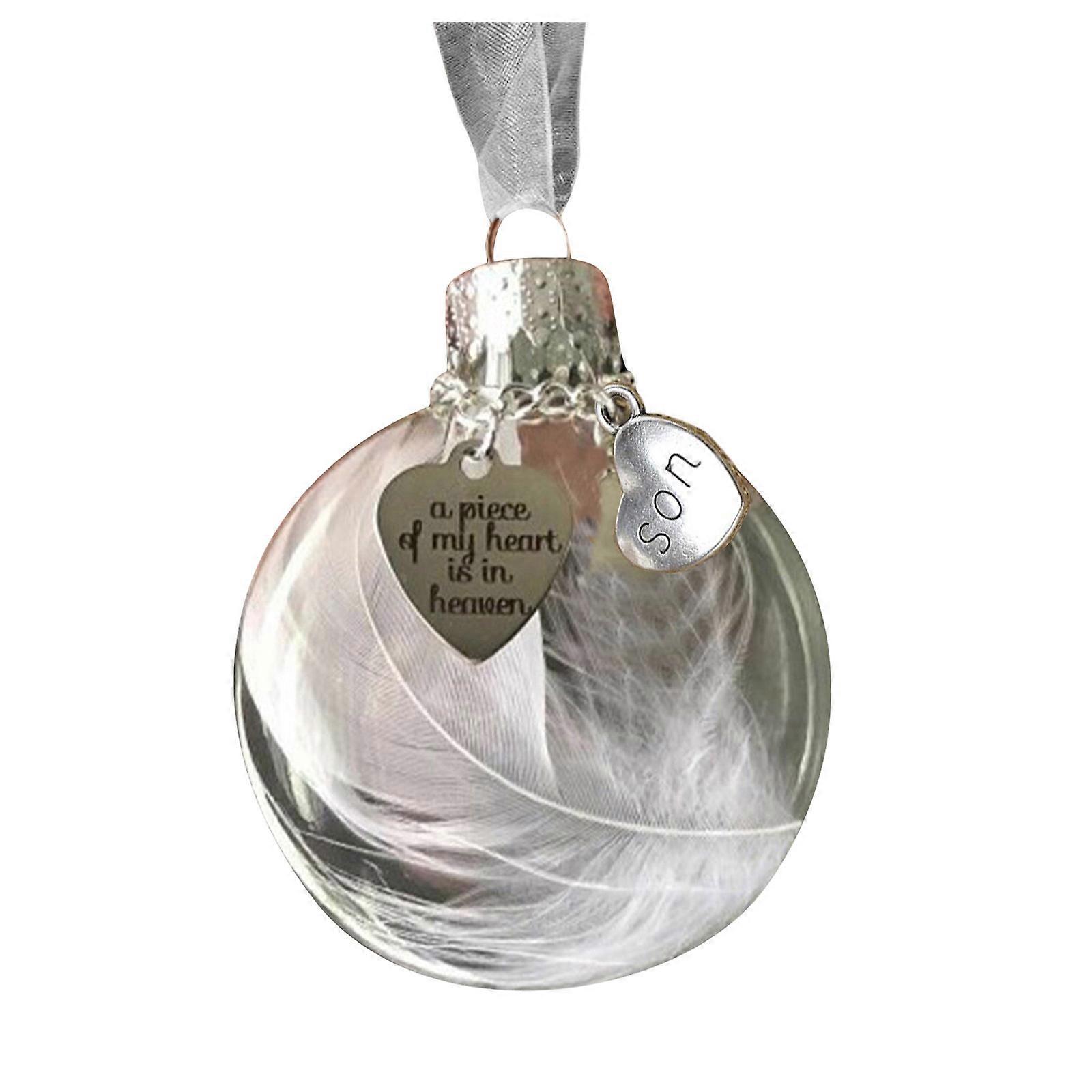 Feather - A Piece Of My Heart Is In Heave Memorial Ornament
