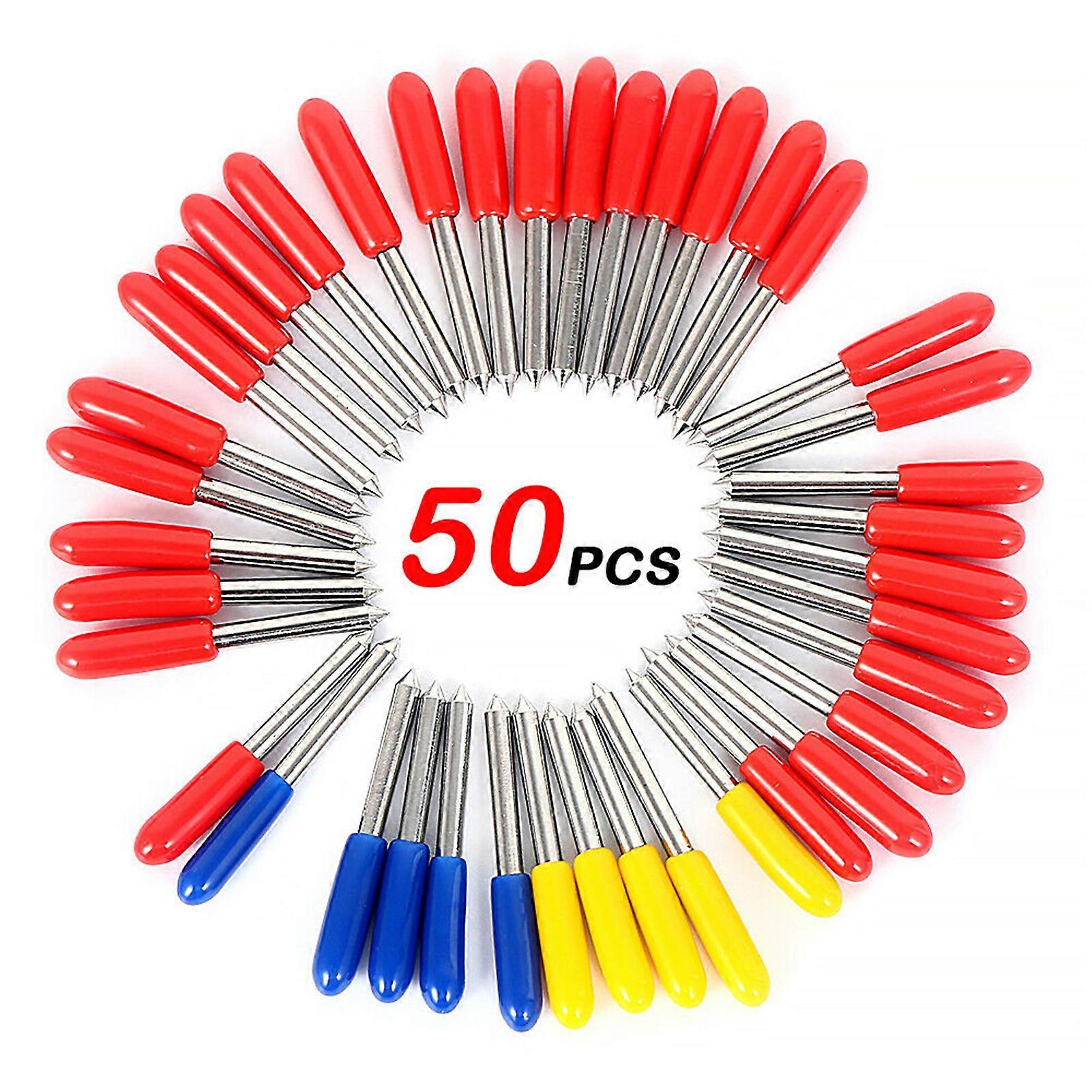 50pcs Replacement Cricut Cutting Blading Vinyl Cutting Bladee 30pcs 45° Standard + 10pcs 30° Shallow + 10pcs 60° Deep Cutting Bladings