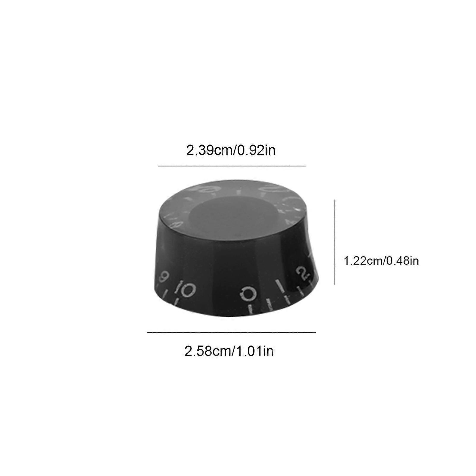 4pcs Black Guitar Tone Speed Volume Control Knobs 25.8x23.5x12.2mm