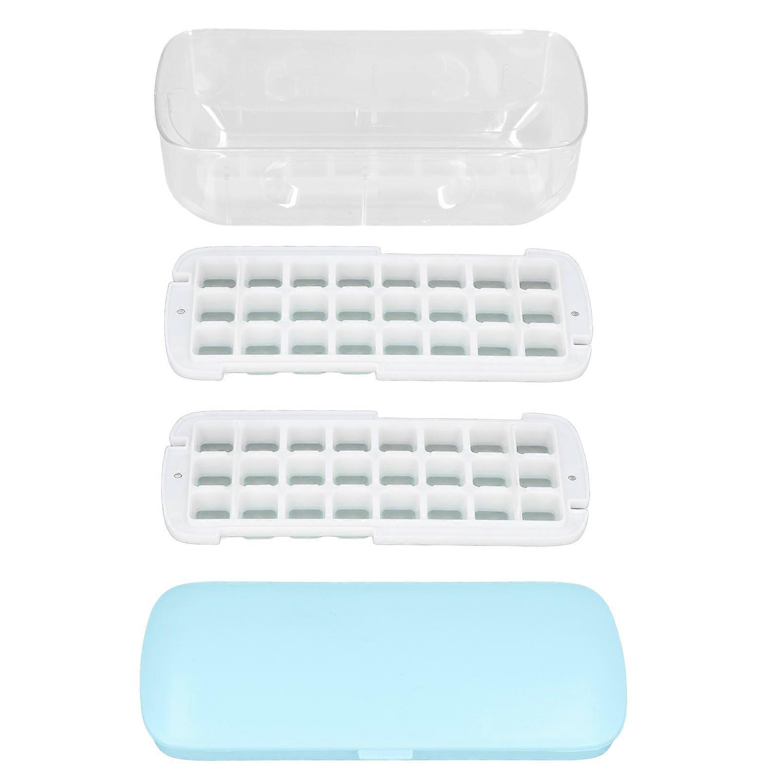 Silicone Ice Cube Mold Press Type Square Ice Making Mould Soft Bottom 2 Layer 48 Grids