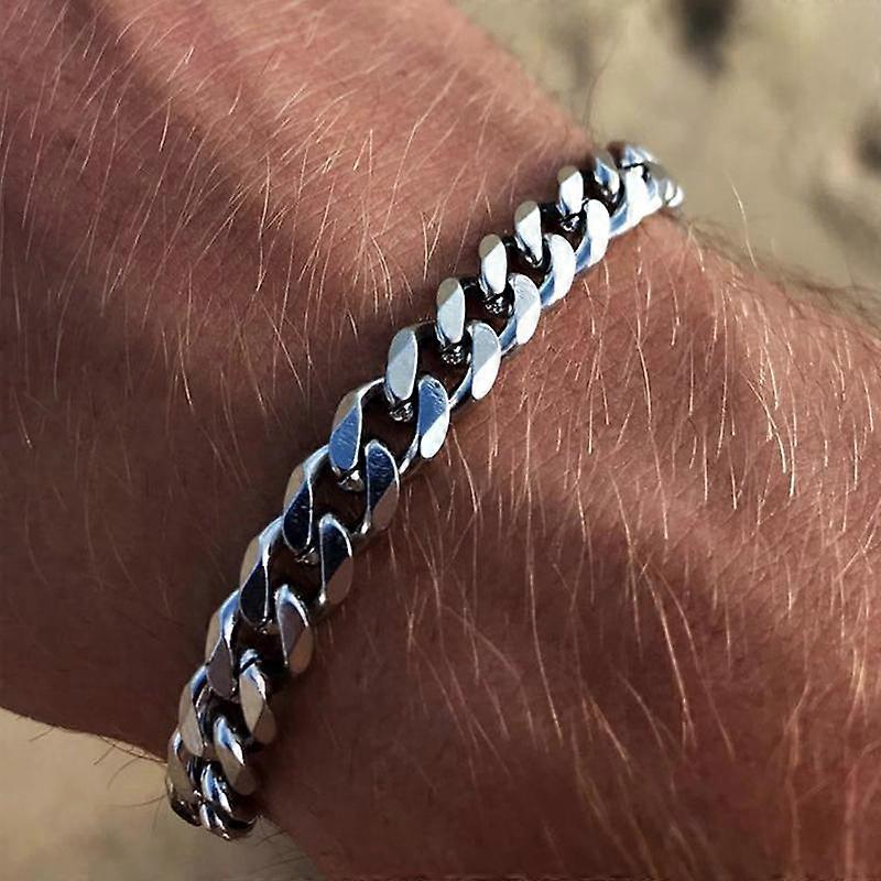 Cuban Chain Men Bracelet Classic Stainless Steel 3/5/7Mm Width Chain Bracelet