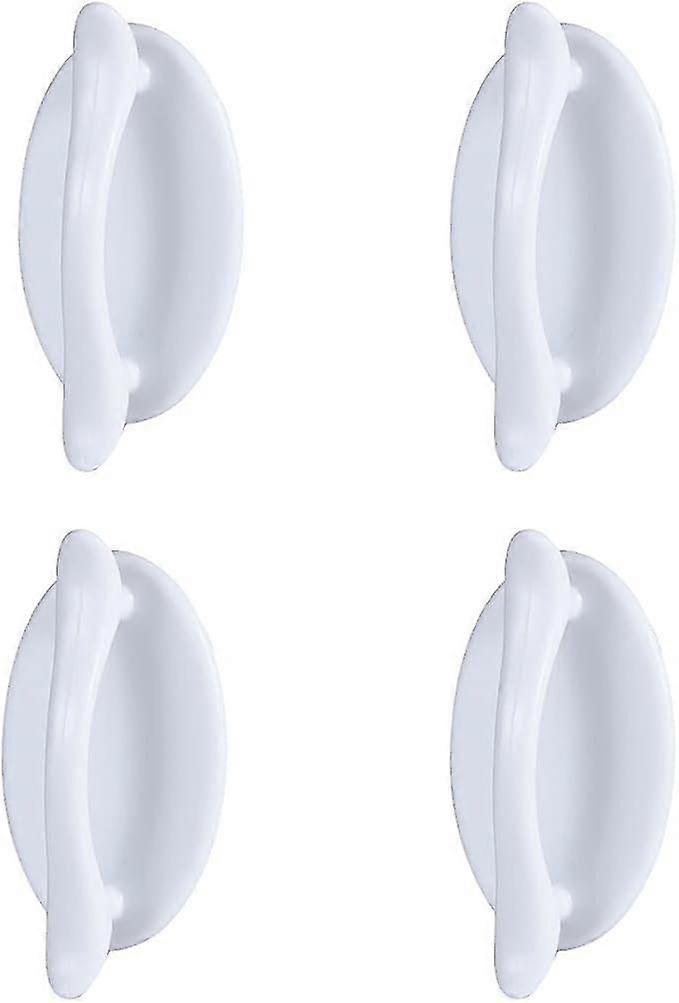 Cabinet Drawer Handles, 4 Pcs Self-Stick Drawer Knobs, White, ABS Plastic, Instant Handle Helper for Kitchen Cabinet, Window Drawer, Wardrobe, Cupboa