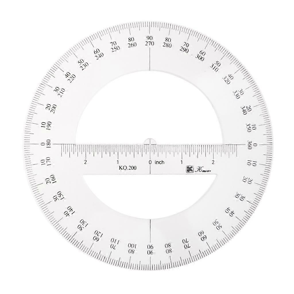 Round 360 Degree Protractor Angle Drawing Ruler Stationery 20cm