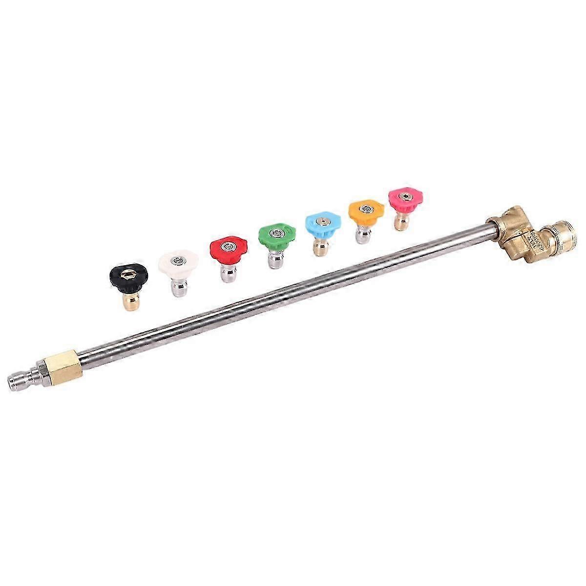 Cleaner Attachment, Pressure Washer Extension Wand with Pivoting Coupler,7 Nozzle Tips,1/4 Inch Qui
