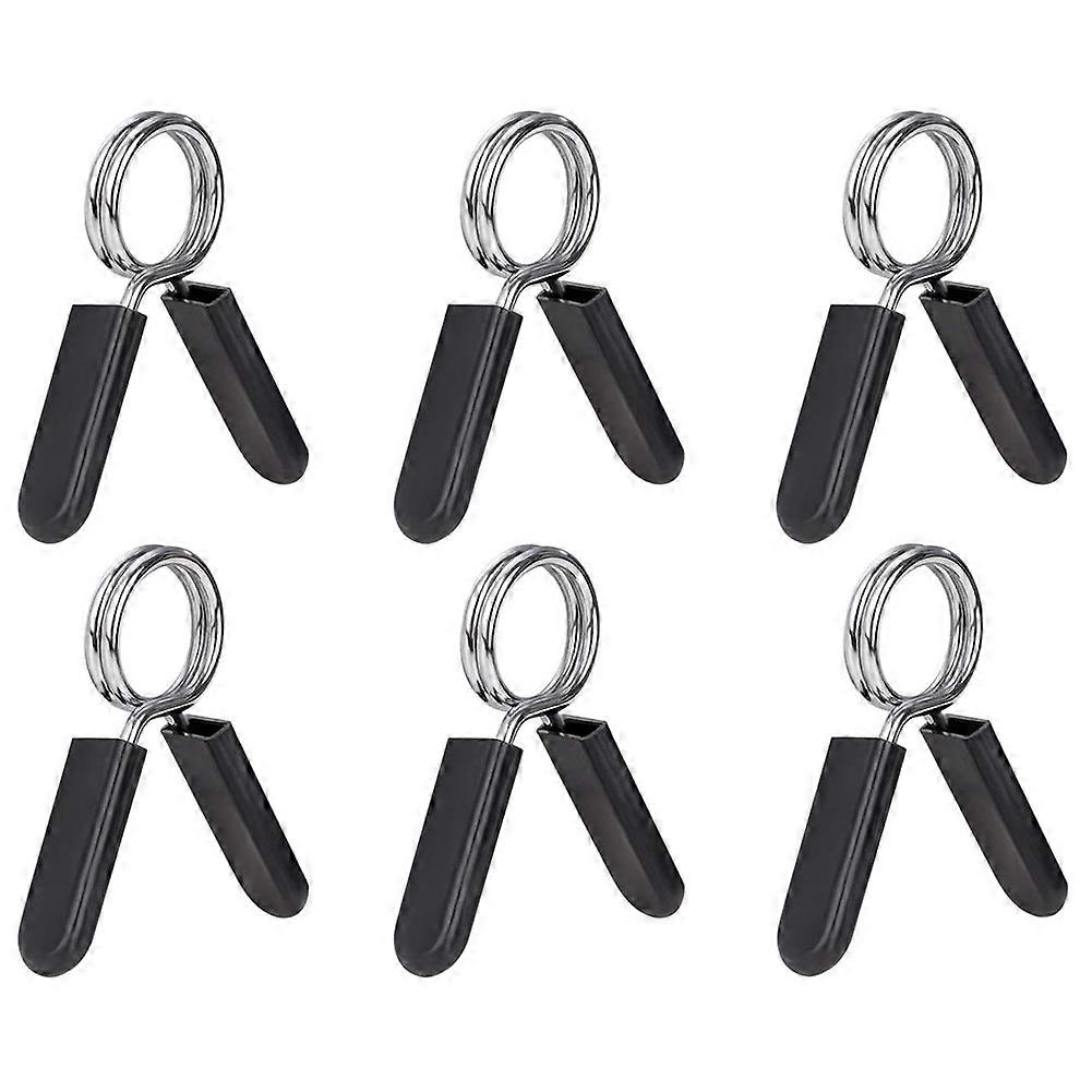 6 Pack 1 Inch (25 mm) Barbell Clip Clamps-Dumbbell Spring Collars for Standard Weight Bar,Working Ou