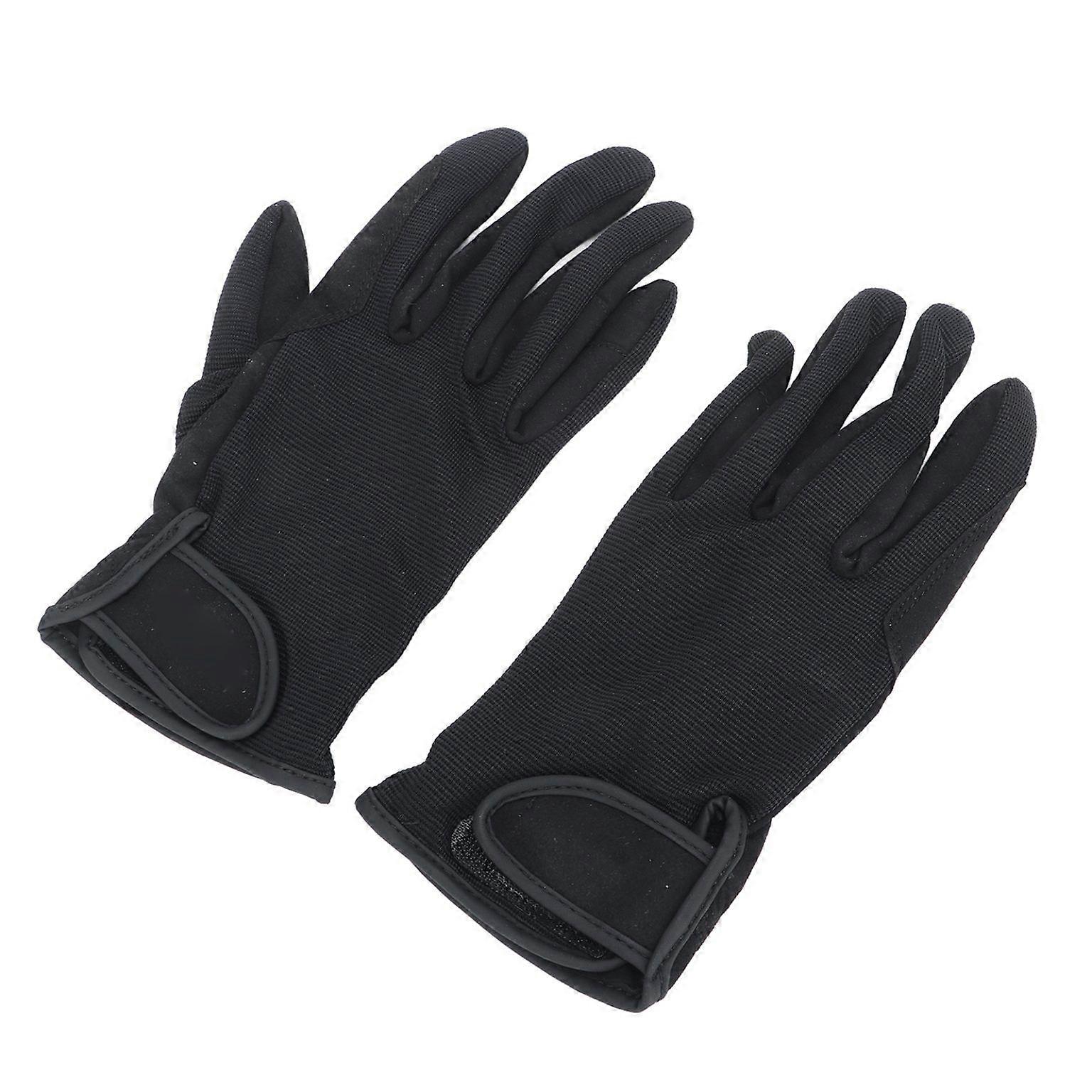 Unisex Black Horse Riding Gloves - 1 Pair for Men and Women