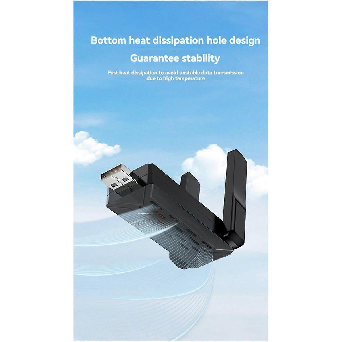 WiFi 6 AX900 Bluetooth 5.4 WiFi-USB-Adapter für PC/Laptop Win10/11