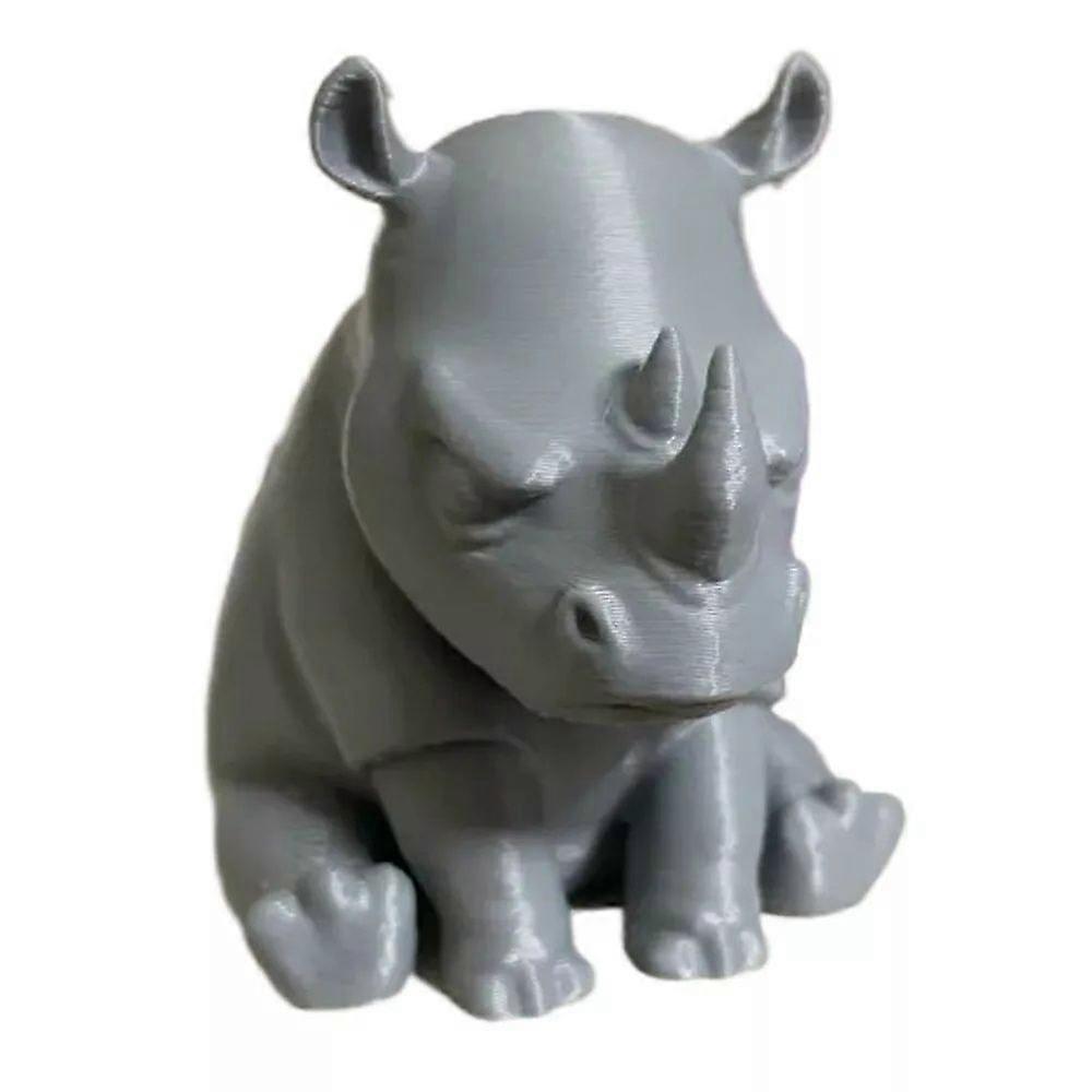 Funny Angry Little Rhinoceros Ornament 3D Printed Figurine Sculpture for Desk Decorations