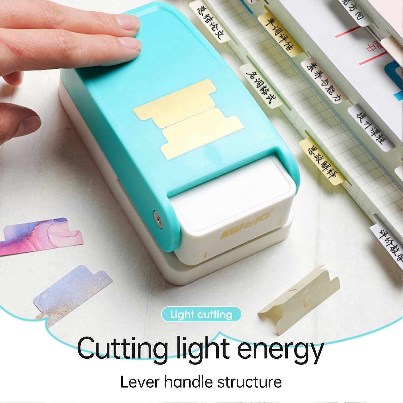 KW-trio BQJ-04 Tab Punch Loose-leaf Separator DIY Index Sticker Label Puncher Divider Paper Punch Machine Scrapbooking Embossing Tools for Crafts Boo