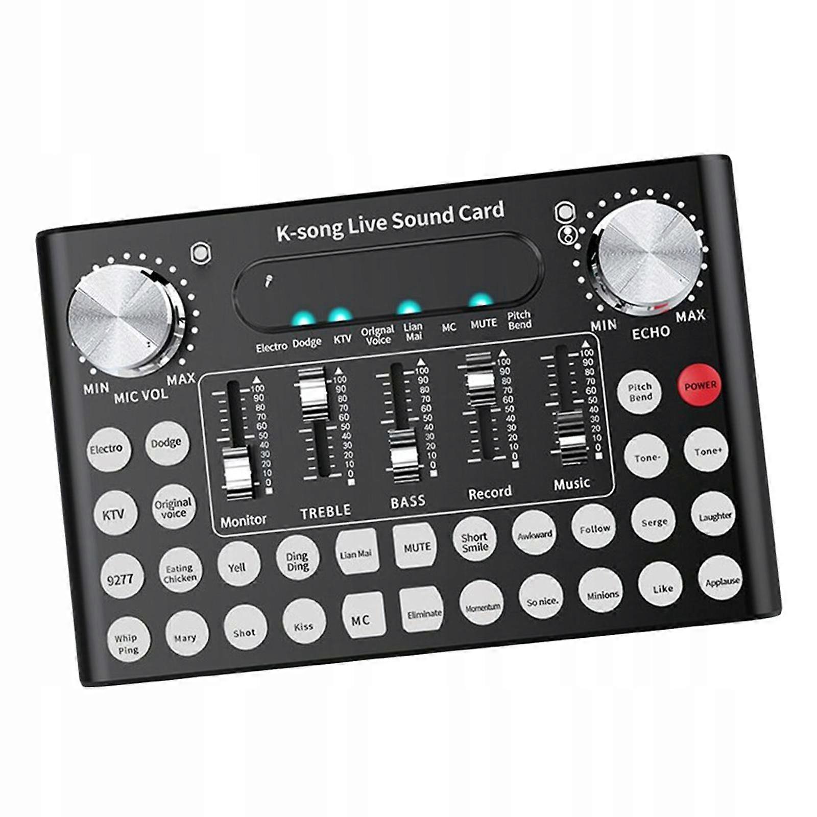 Sound Card External Blesiya Zewnętrzny Mikser Audio Bluetooth Z Kartą