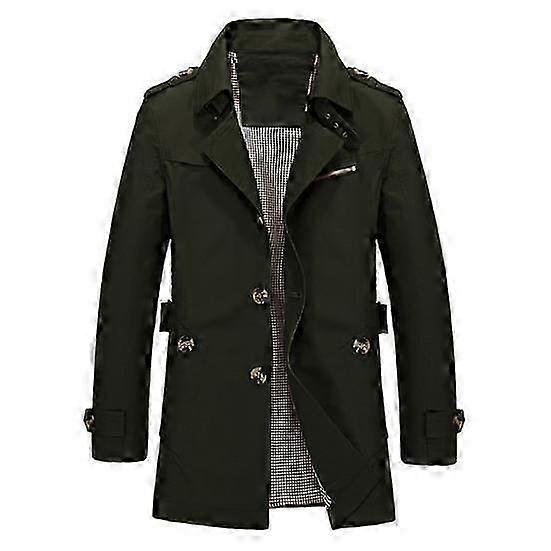 Miesten retrotyylinen pitkähihainen takki, jossa yksirivinen kaulus ja taskut, tuulenpitävä päällysvaate, yksivärinen ja taskullinen