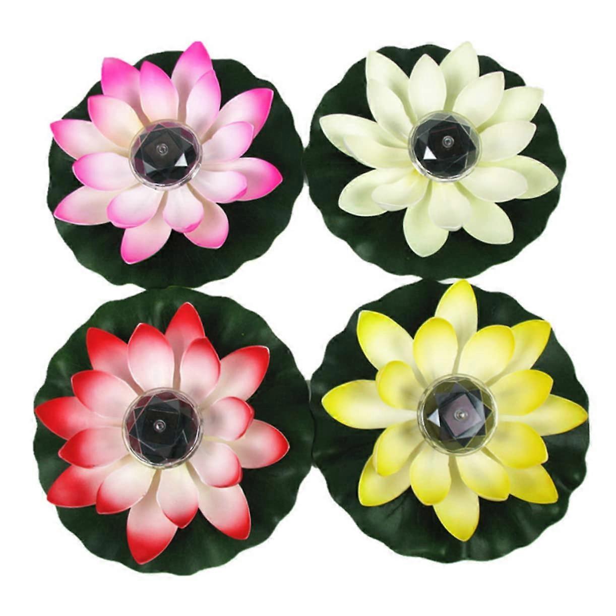 Solar Powered Colorful Floating Pool Light for Outdoor Decor LED Artificial Lotus Pond Lights