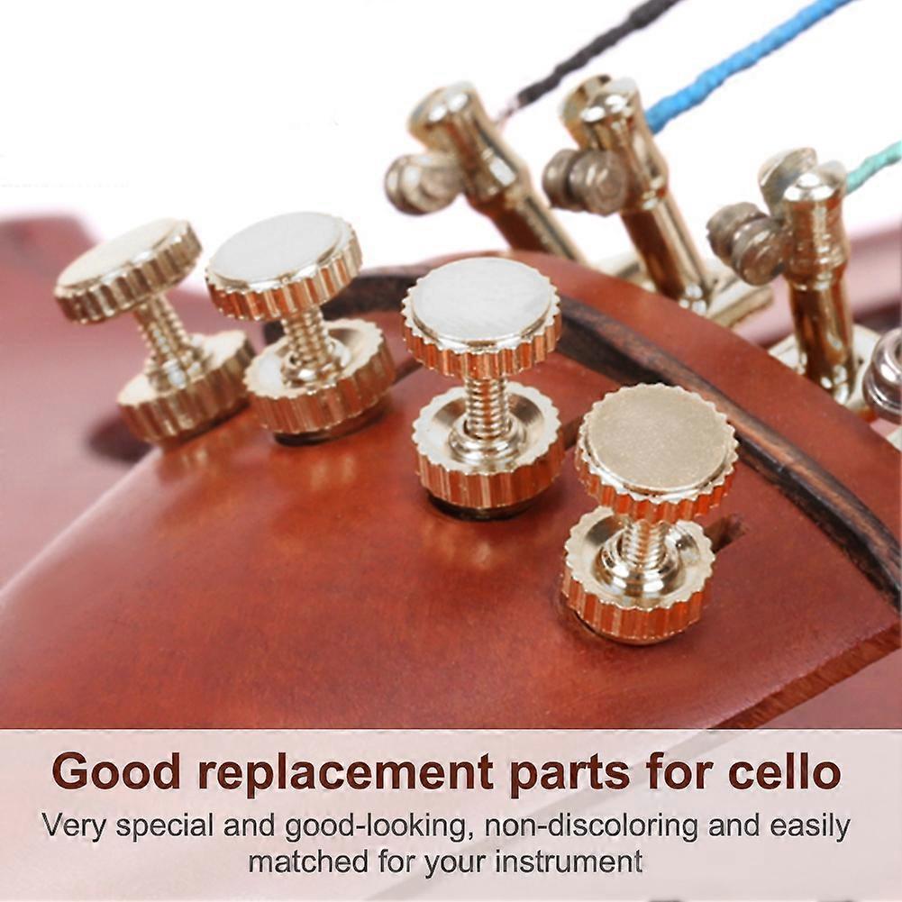 4Pcs Durable Metal Fine Tuners String Adjusters Replacement Parts for 3/4 4/4 Cello(Silver)