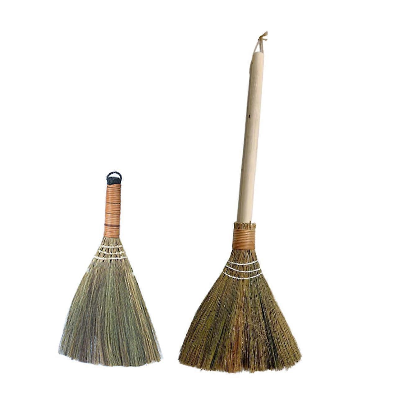 Detachable Handle Hand Broom Set Small Woven Broom For Tabletop And Desktop Cleaning Compact Size Removable Handle