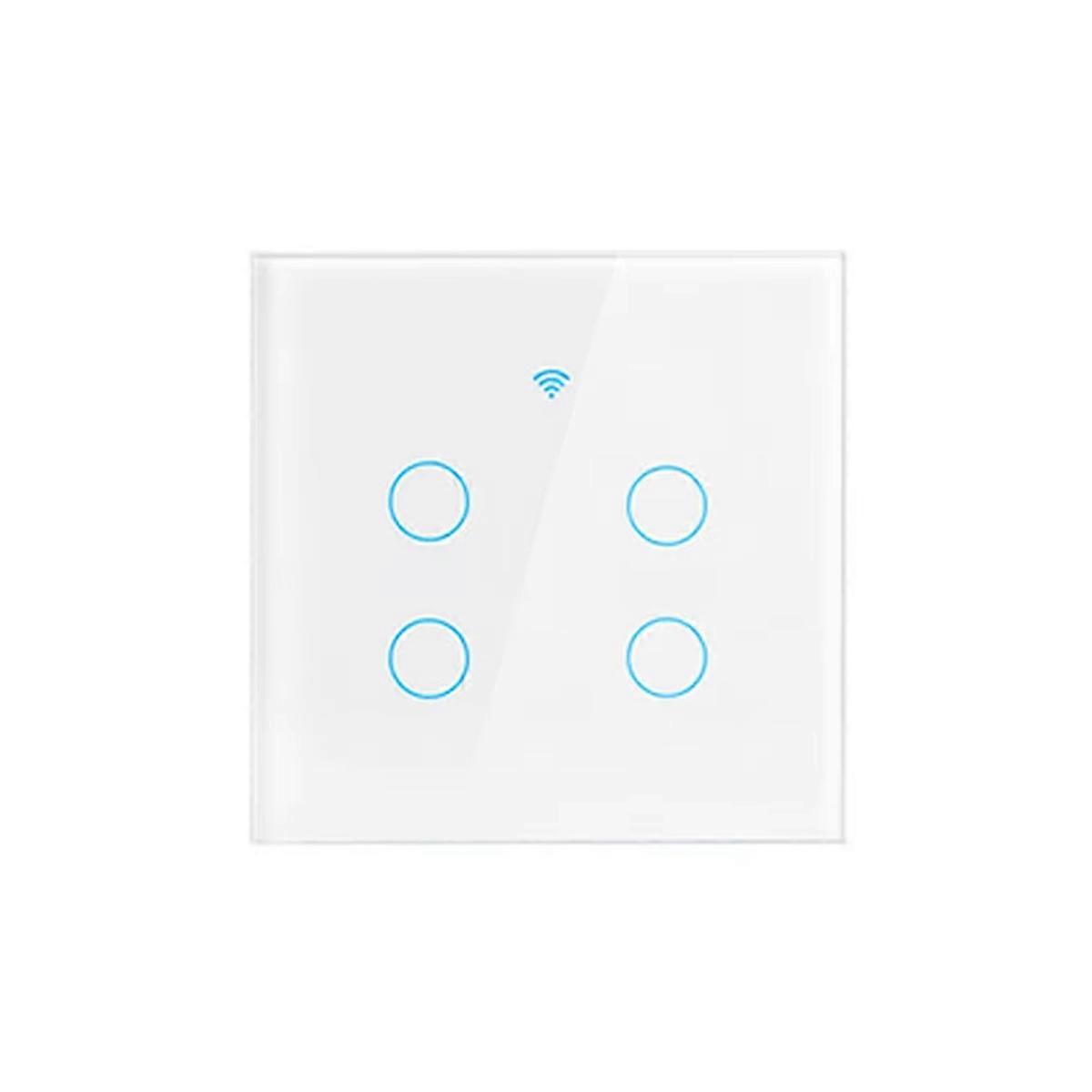 WiFi Smart Switch EU Neutral Wire / Ingen Neutral Wire Touch Light Switch fungerar med Home 4 Gang Smart Home