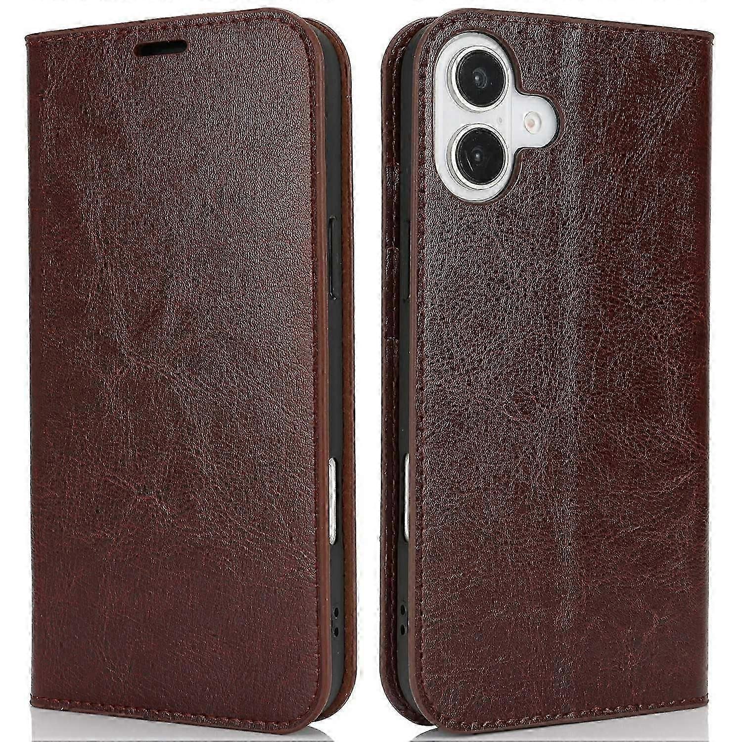 For iPhone 16 Case Crazy Horse Texture Split Leather Wallet Phone Cover