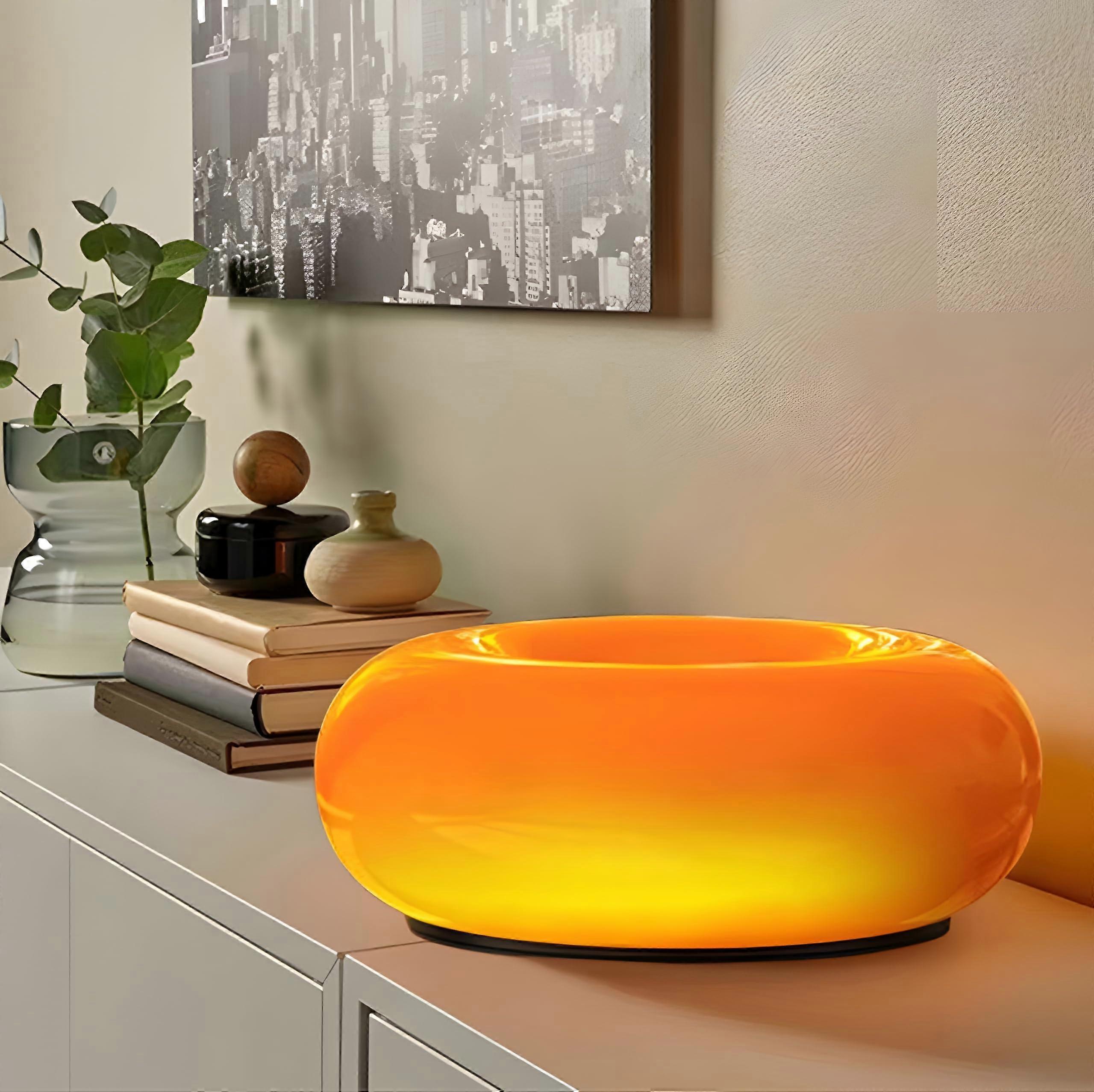 Creative design donut atmosphere lamp, plug-in control, wall lamp or table lamp, orange for decoration