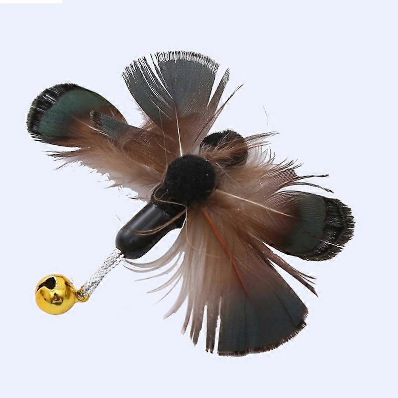 Simulated Insect Feather Cat Teaser Replacement Head Cats Self-Help Toy Bell
