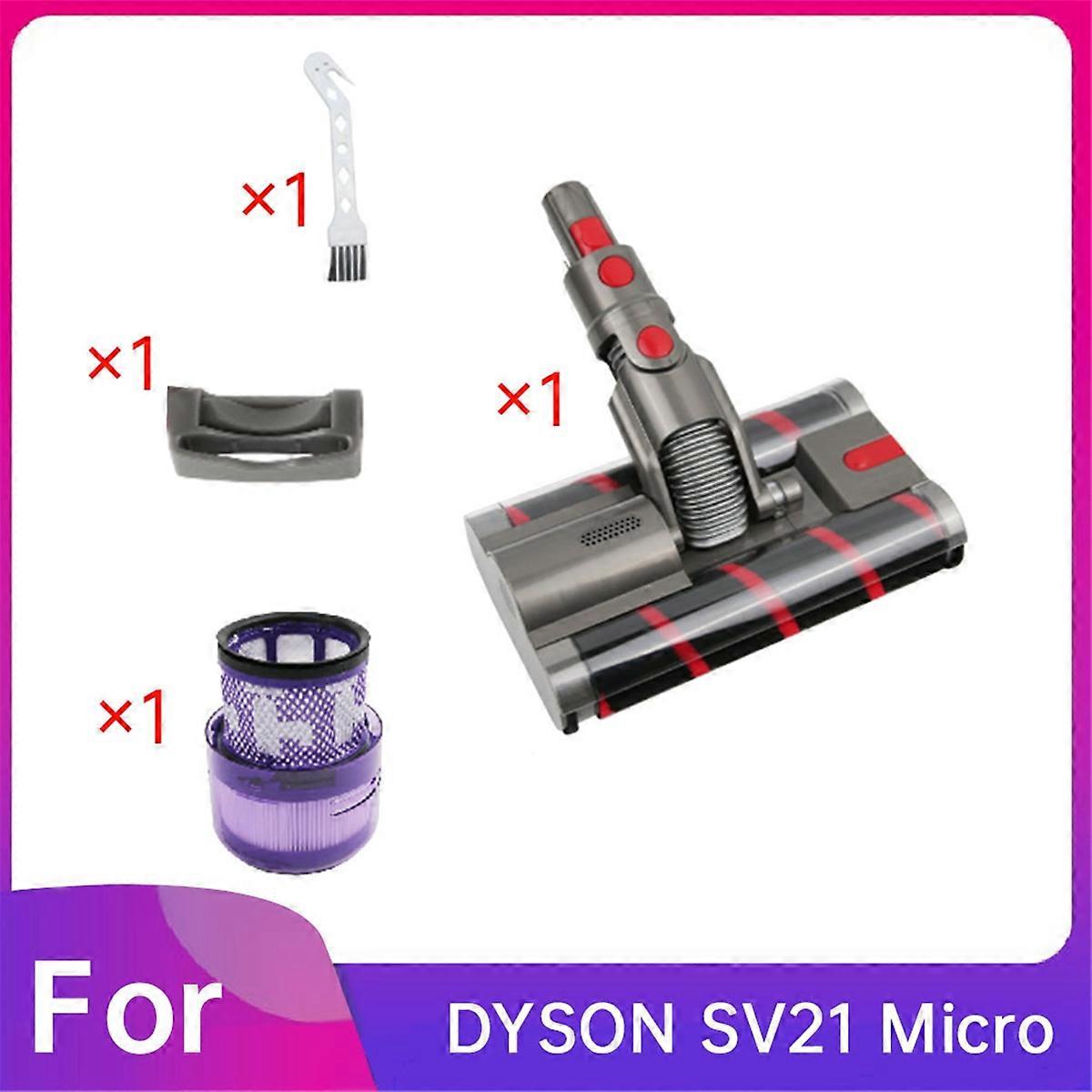 For SV21 Micro Vacuum Attachment Replacement Soft Roller Cleaner Head with Switch Lock Filter Brush