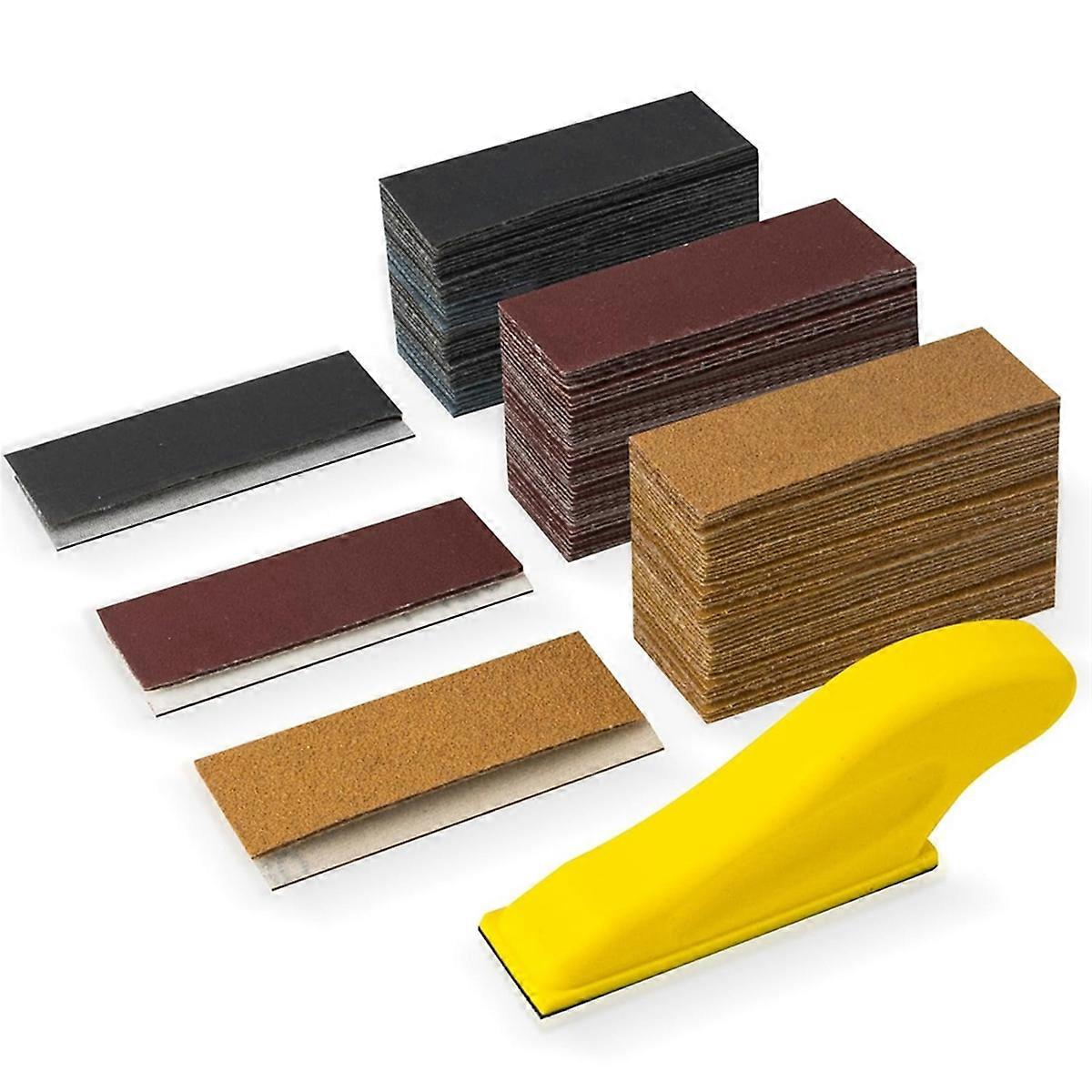 Detail Sander Kit, Mini Hand Sanding Block, 60-400 Grit Sandpaper