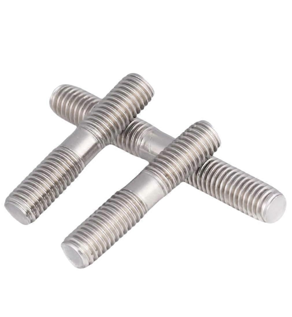 Stainless Steel Double End Threaded Stud Bolt UNC Screw 3/8-16 x 55mm Durable Heavy-Duty Double Head Screw