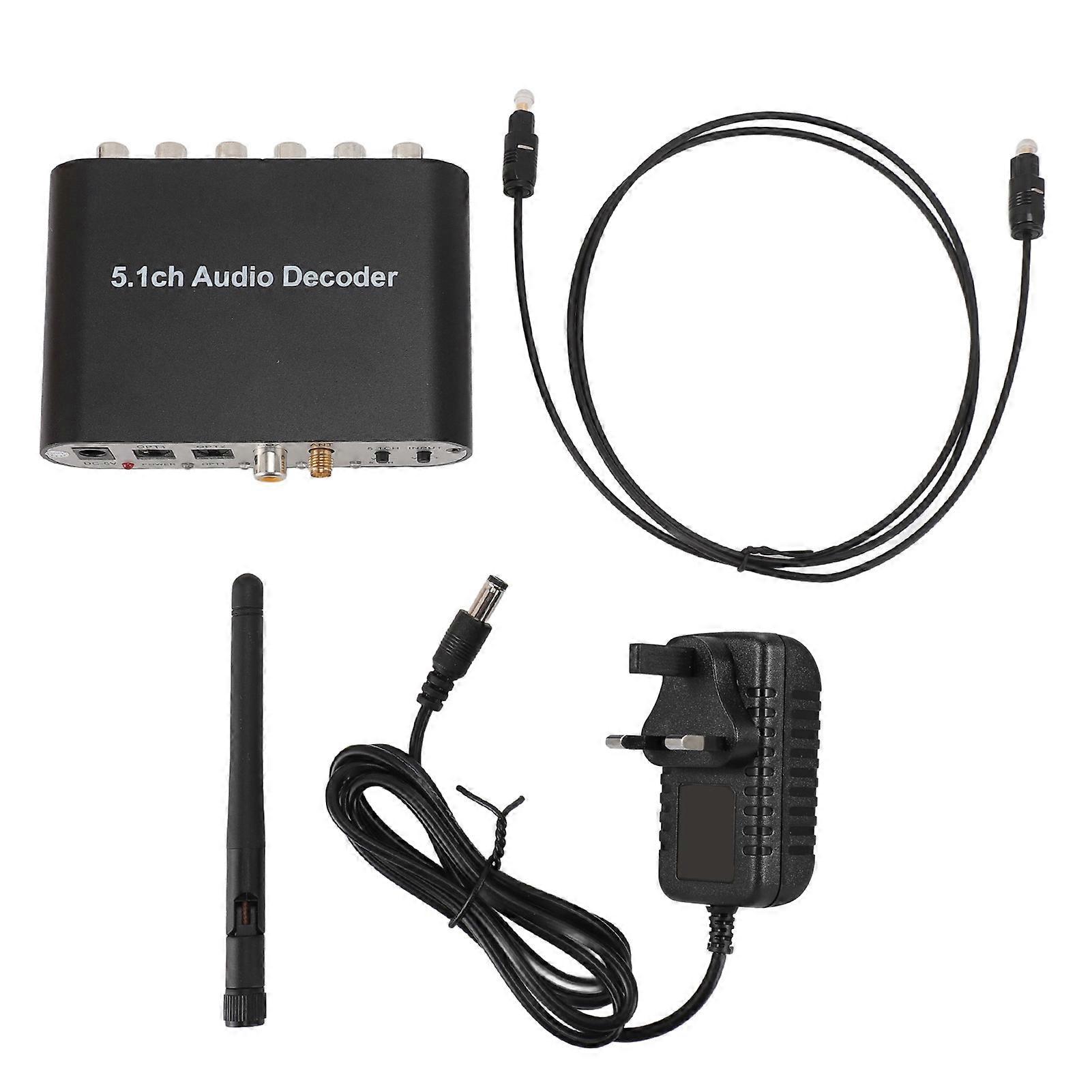 5.1 Channel Digital Sound Decoder Professional Bluetooth 5.0 Optical SPDIF Coaxial to 5.1CH Decoding 6RCA Output 100‑240V