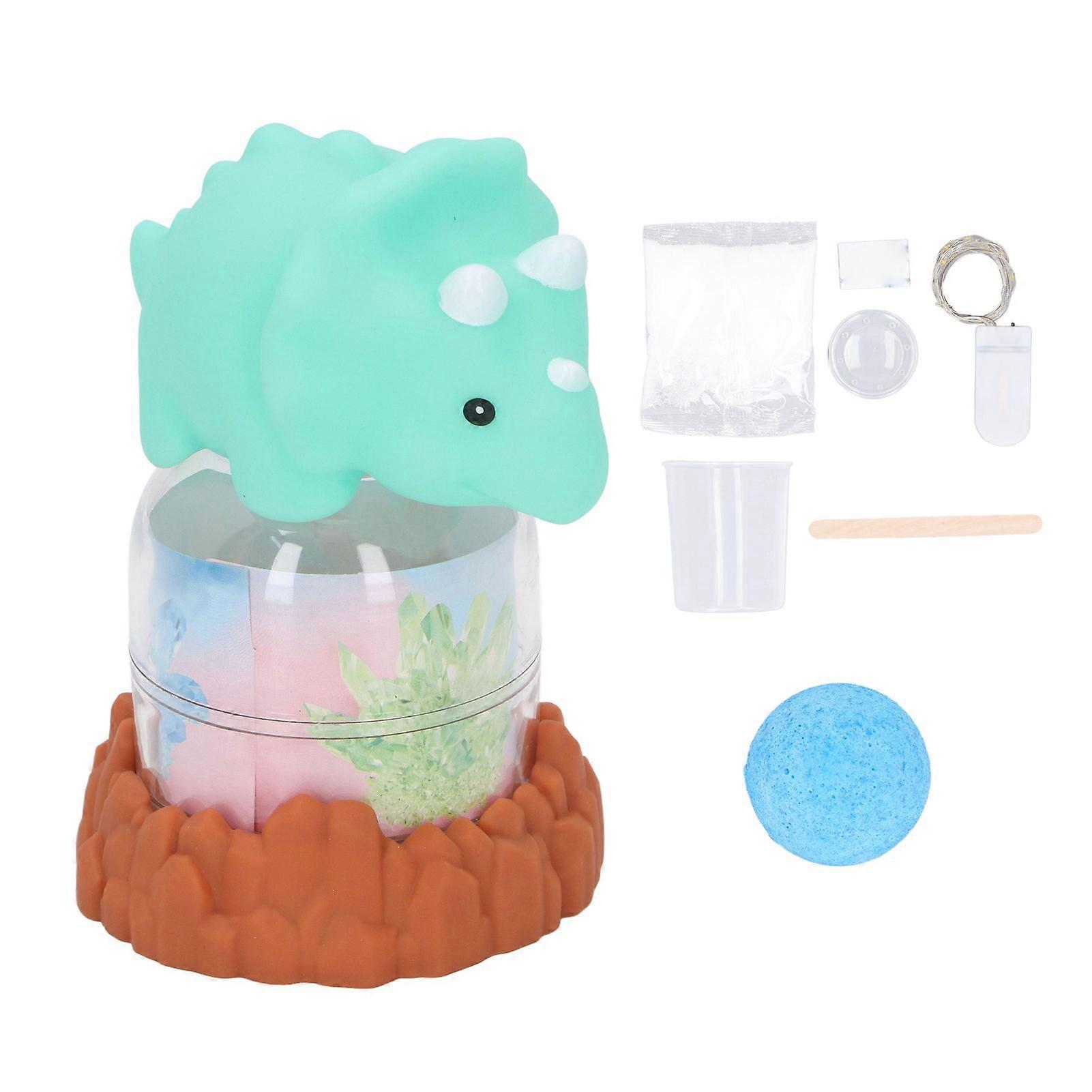 Kids with Light Up Display Dinosaur Doll Rhinestone Growing DIY Making Experiment Science Kit Toy
