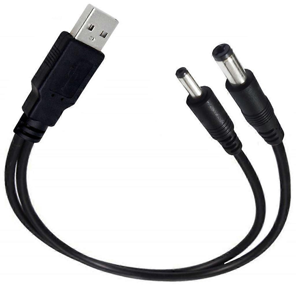 2 في 1 كابل USB إلى سلك طاقة تيار مستمر ، موصل تيار مستمر عالمي 5.5 × 2.1 مم 3.5 × 1.35 مم يدعم وظيفة الشحن كابل الطاقة