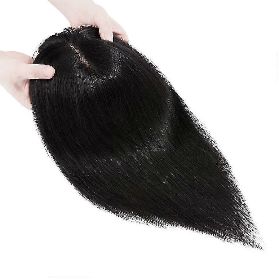 Toppers de cabelo humano com grampo de cabelo liso Bangs em Topper
