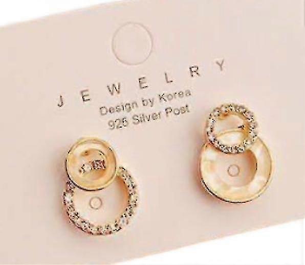 (round Cross Diamond Stud Earrings