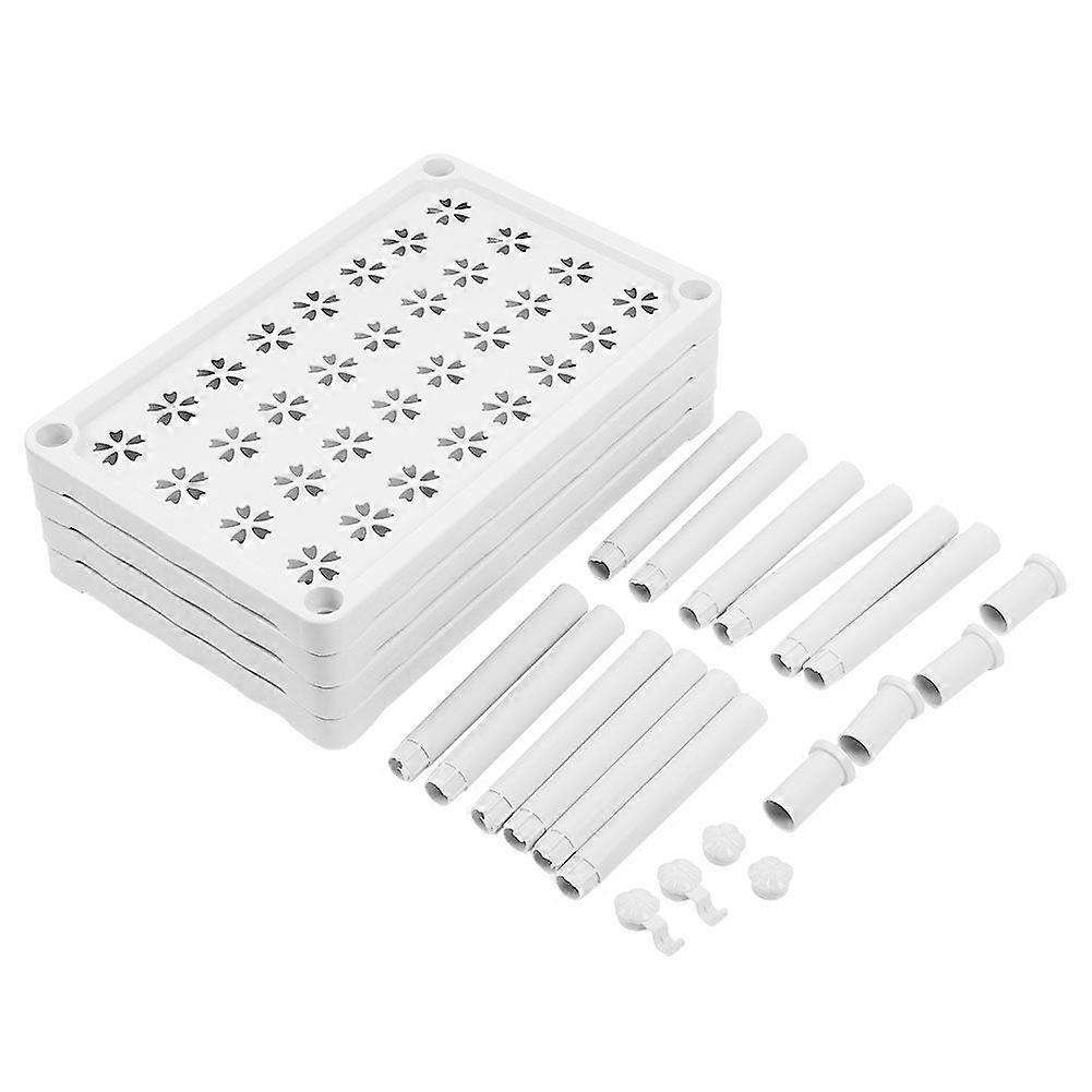 Bathroom Plastic Storage Rack Bathroom Square Shelf Storage Rack Landing Shelf(White)