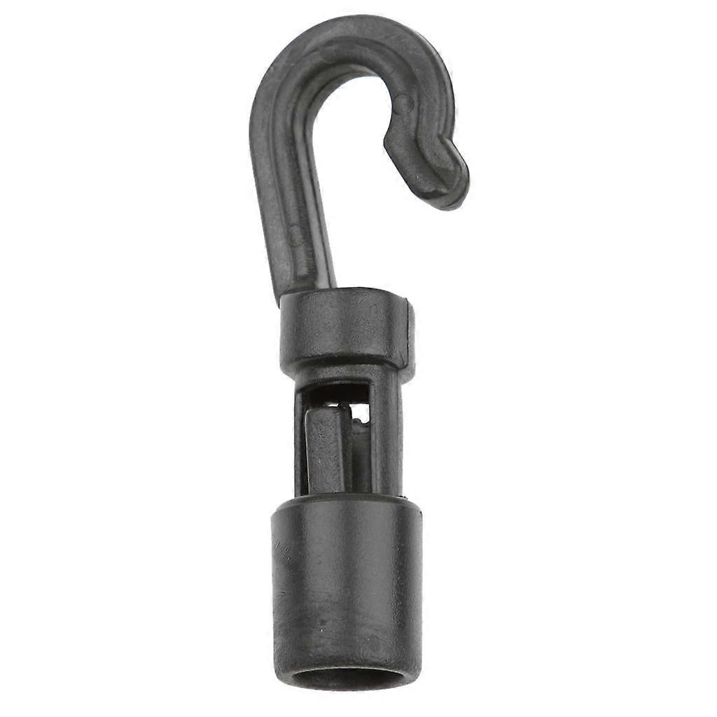 10 Pieces Black Plastic Bungee Hooks Elastic Shock Cord Ends Snaps Boat Canoe