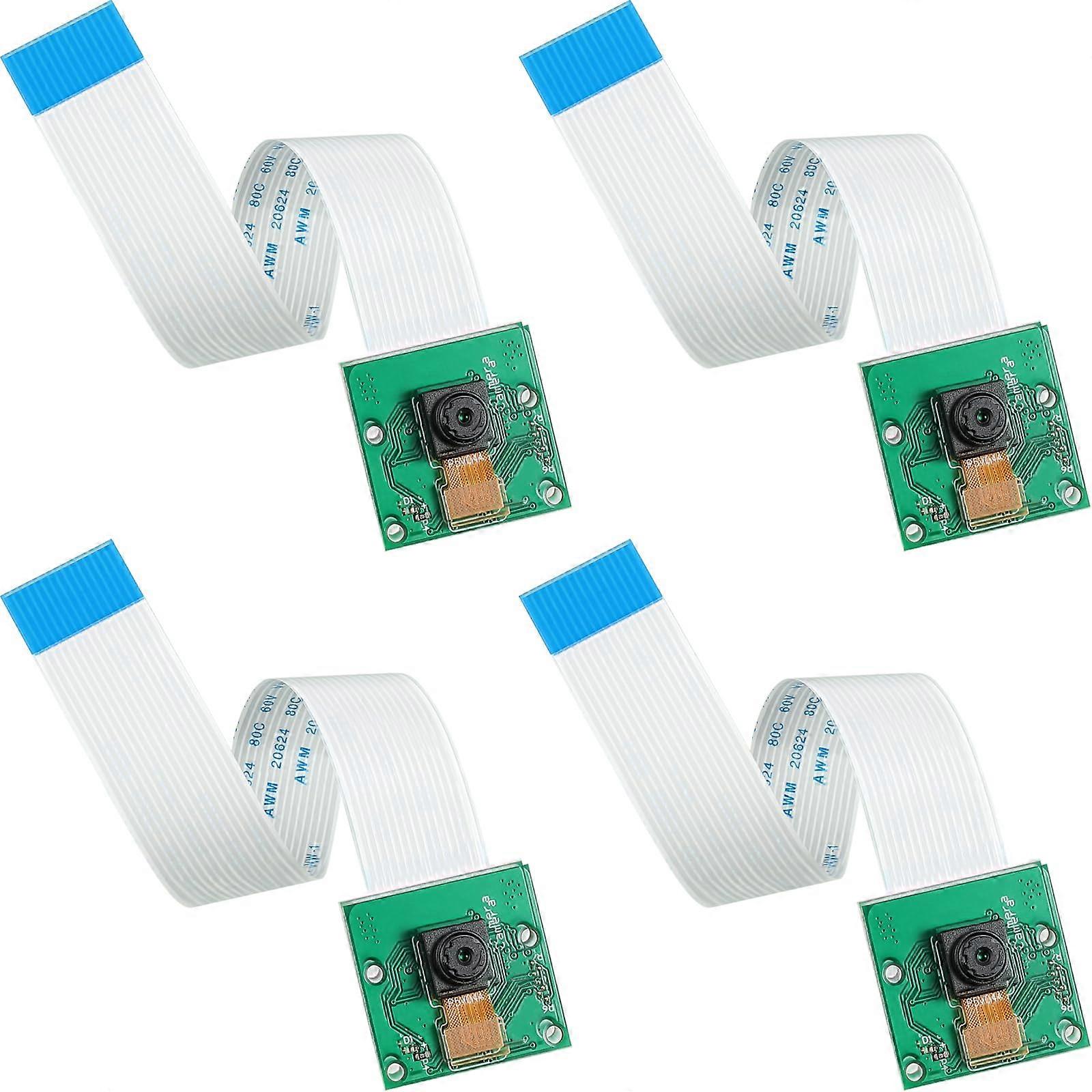 4-Pack 5MP 1080p OV5647 Mini Camera Module with 6 Inch 15 Pin Ribbon Cable for Raspberry Pi A B B+ 2 3 3B+ Pi 4 Compatibility