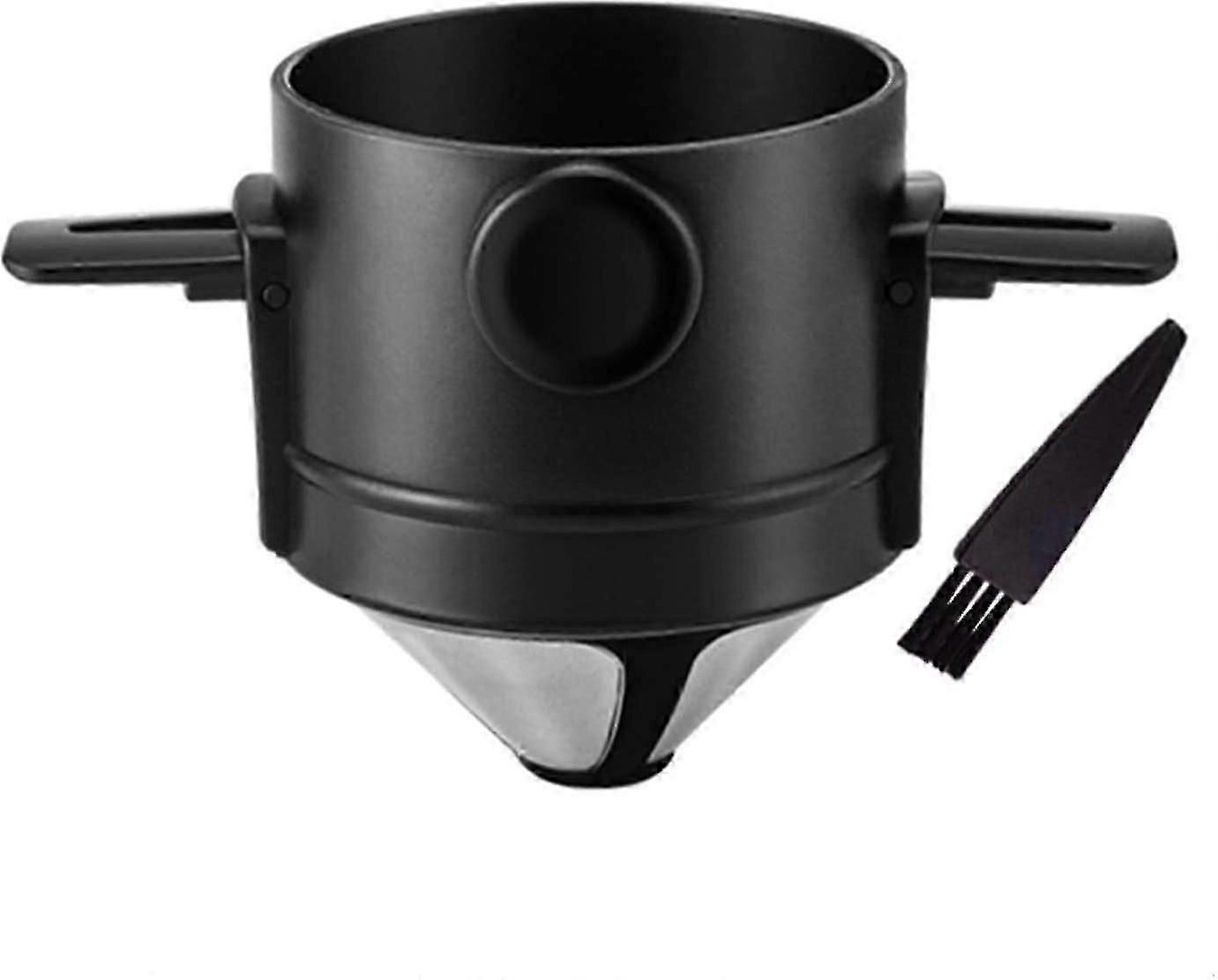 Pour Over Coffee Maker 1-2 Cup, Reusable Cone Coffee Dripper Filter, Stainless Steel Reusable Coffee Filters Coffee Maker With Cleaning Brush For Home