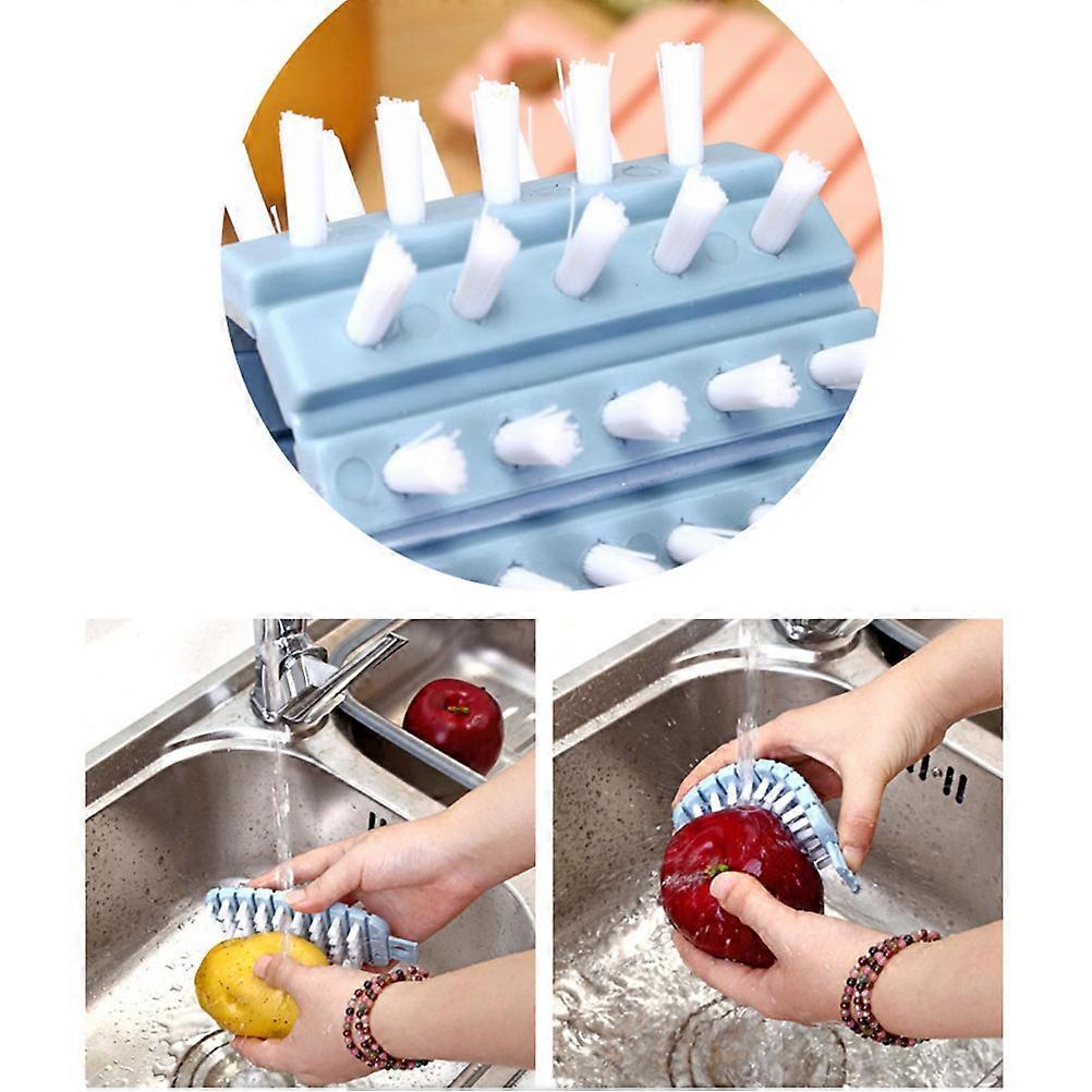 Fruit Brush Vegetable Scrubber 14x6x2.1cm, 4 Colors Random
