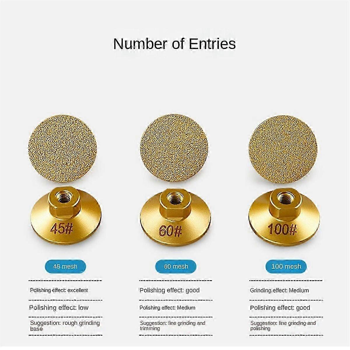45/60/100 Brazed Flat Grinding Abrasive Polishing Stone Marble Quartz Cobblestone Grind Efficient M10