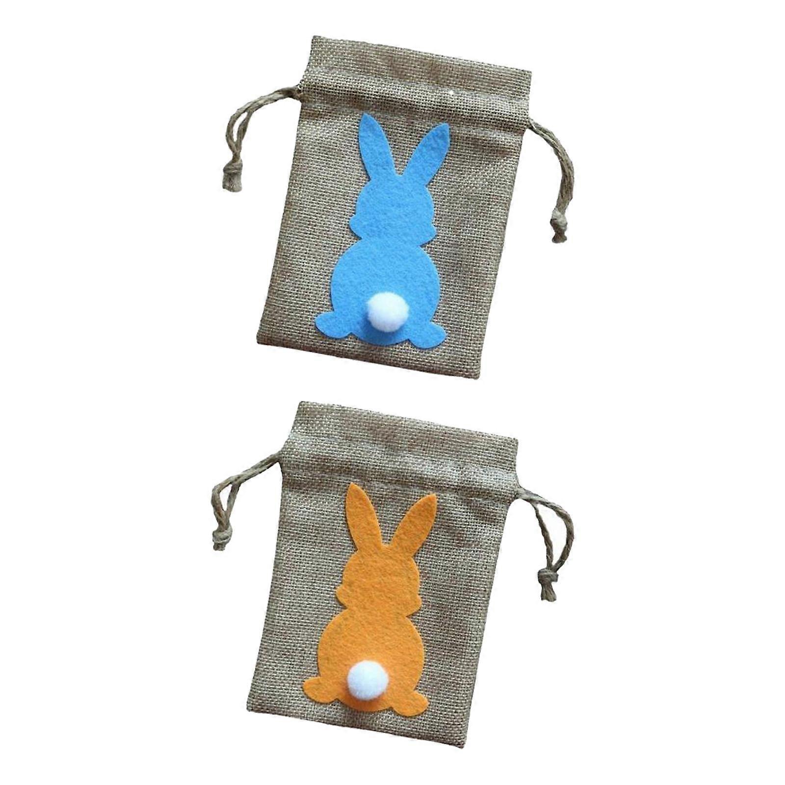 2 Pack Easter Decorative Drawstring Bags 14x10 Cm