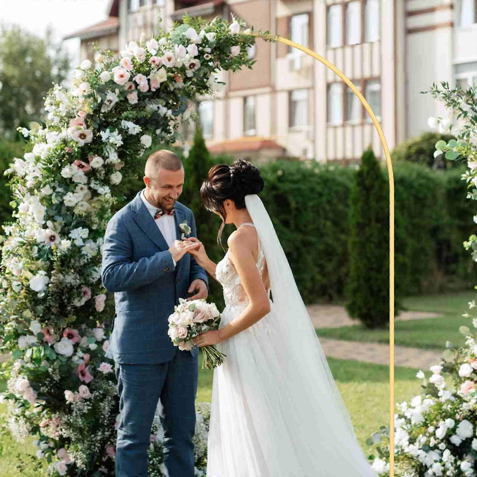 סט מעמד רקע קשת חתונה ממתכת למסיבת יום הולדת קישוט טקס סיום מקלחת לתינוק 2 יחידות