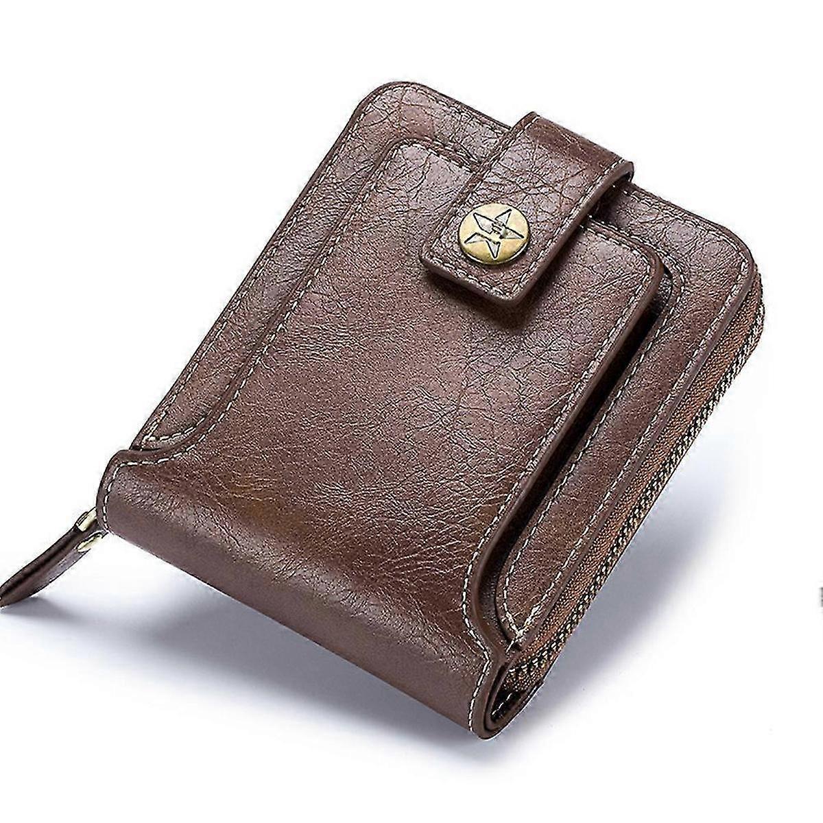 Zipper Buckle Tri-Fold Card Case Large Capacity Design Compatible Shopping