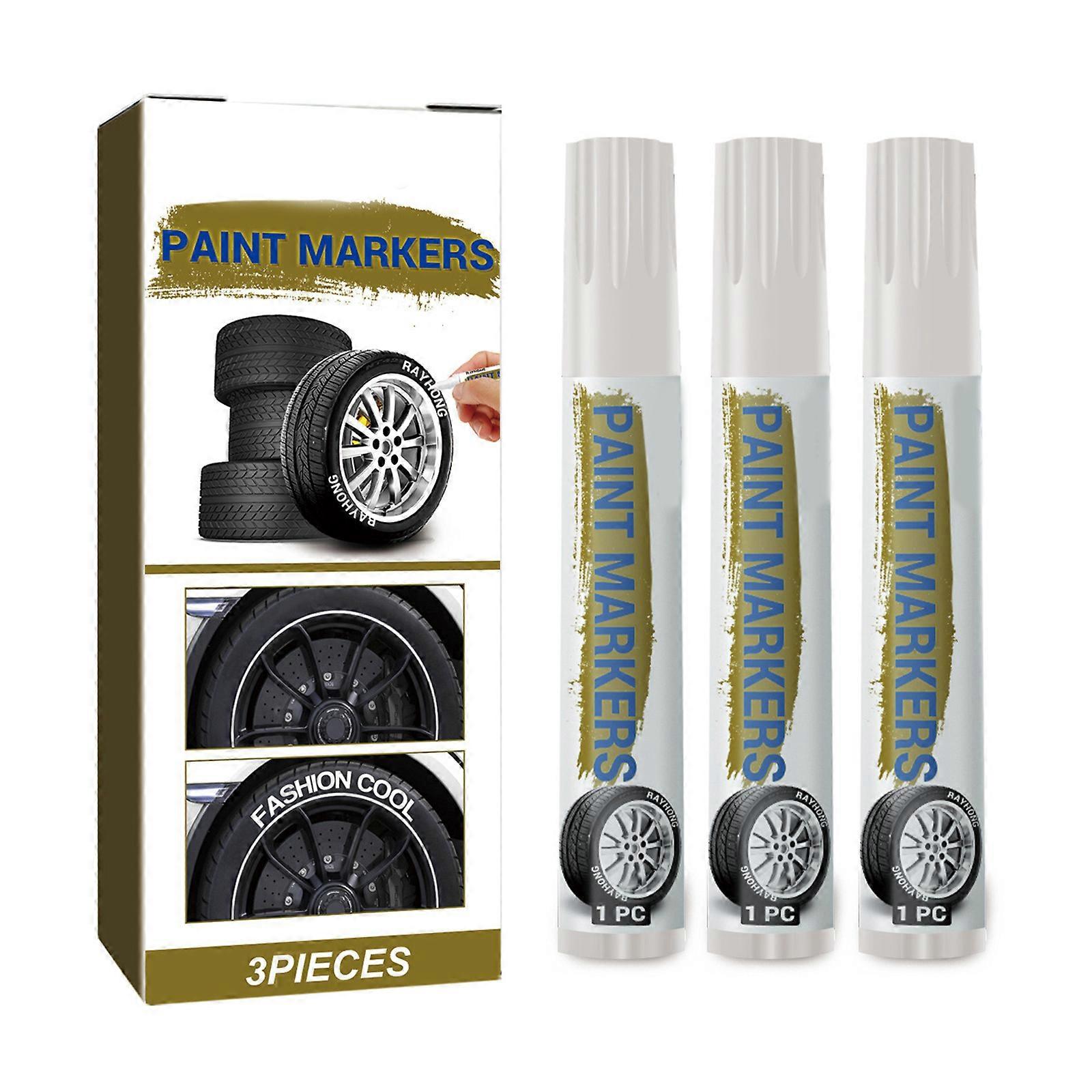 3 Stück Reifenmarkierungsstifte Weiß Wasserdichter Lackmarker Weiße Farbstifte