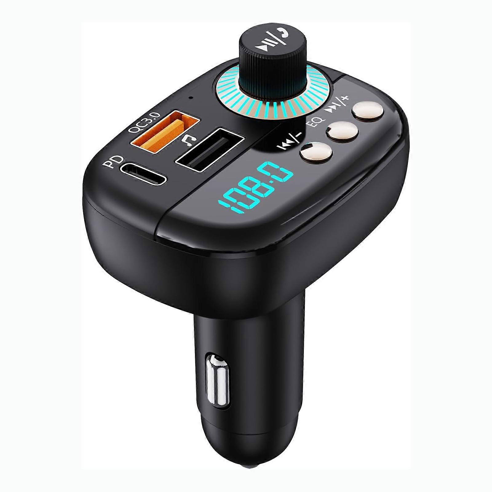 PD20W+QC3.0 AUX Adapter Kit Car Noise Cancelling Music FM Transmitter Suitable for Home Stereos Headphone Handsfree Call