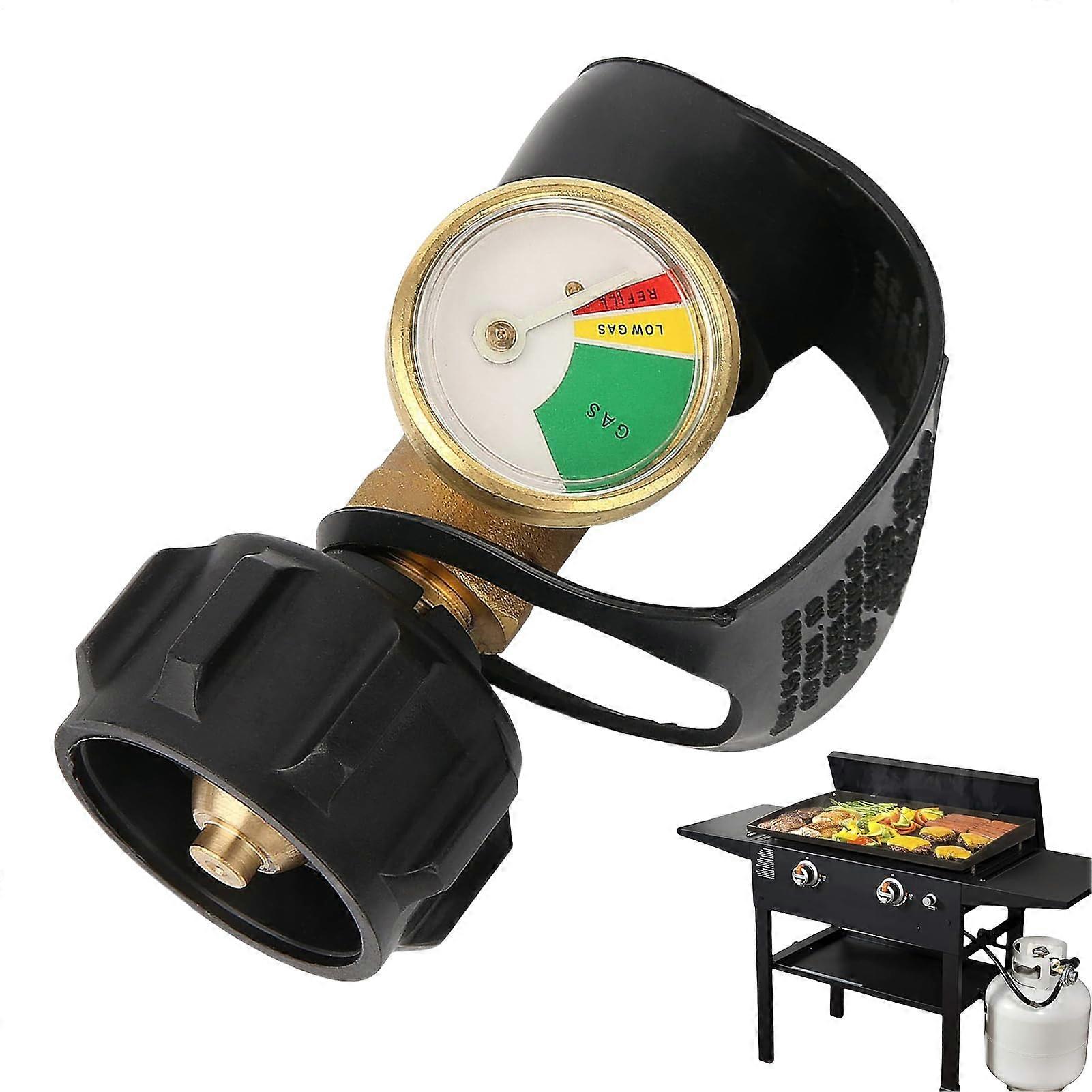 Propane Refill Adapter With Tank Manometer, Standard Gauge, Leak-Proof RV Tank Adapter For Seamless Fit