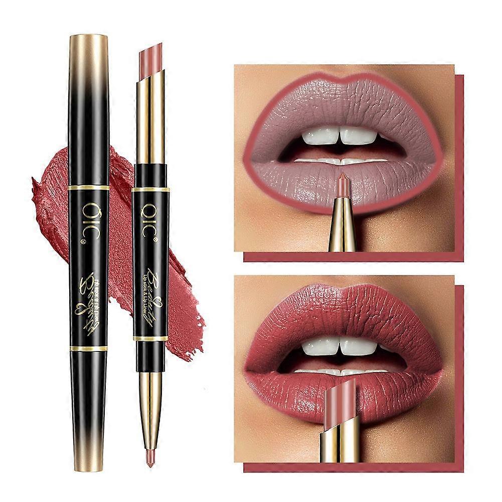 Automatic Double-Ended Lipstick Lip Liner Matte Non-Fading Makeup Set Waterpr
