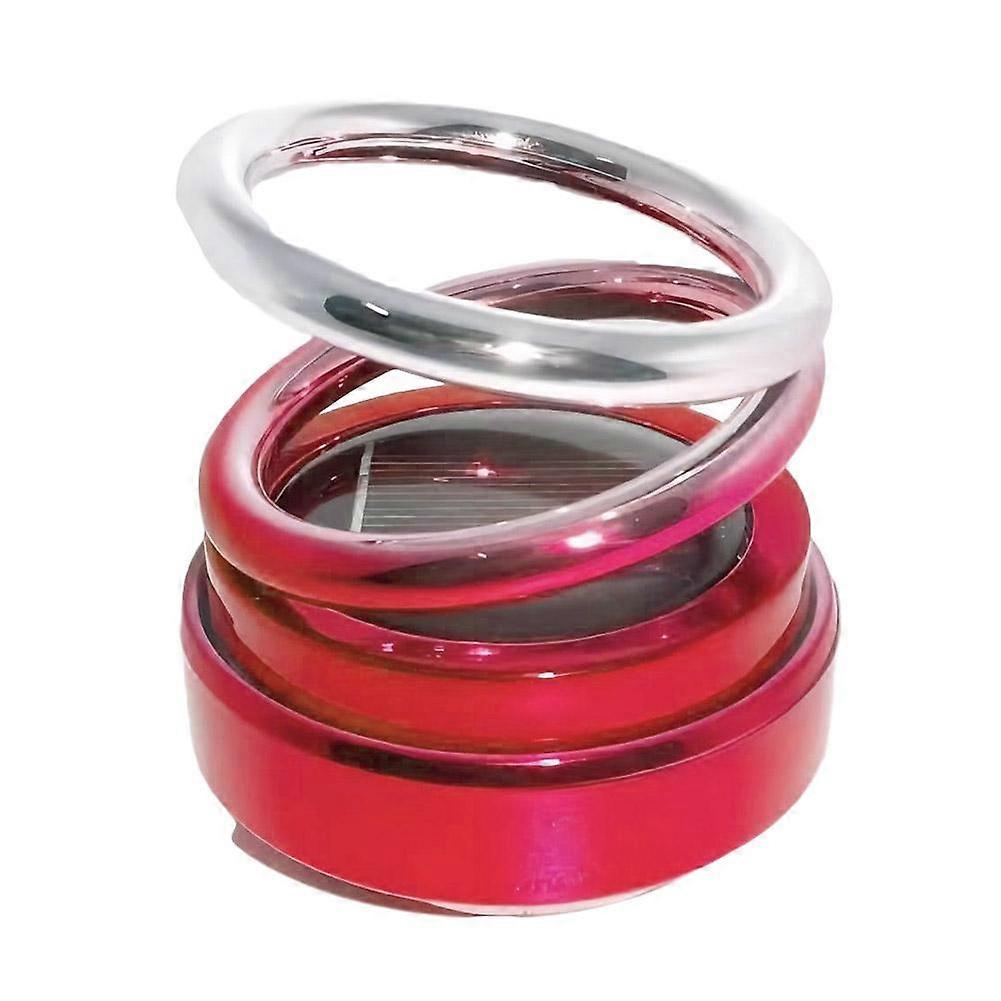 עיצוב טבעת כפולה מסתובבת לקישוט ארומתרפיה לרכב המופעל על ידי השמש עם שמן ריח למטהר אוויר ריחני