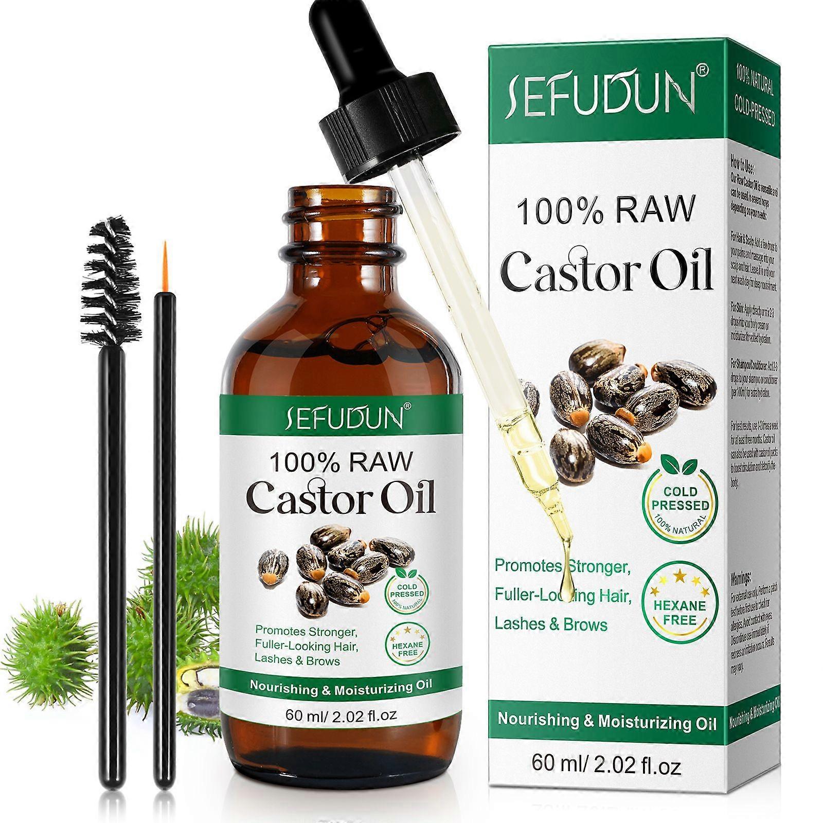 يساعد زيت الخروع ، زيت الخروع العضوي ، زيت الخروع النقي على تحفيز نمو الشعر ، ويرطب فروة الرأس ويقلل من قشرة الرأس ، ويقلل من الخطوط الدقيقة ويشد