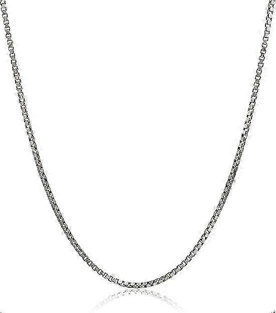 Sterling Silver Italian Diamond Cut Box Chain Neckl EIC