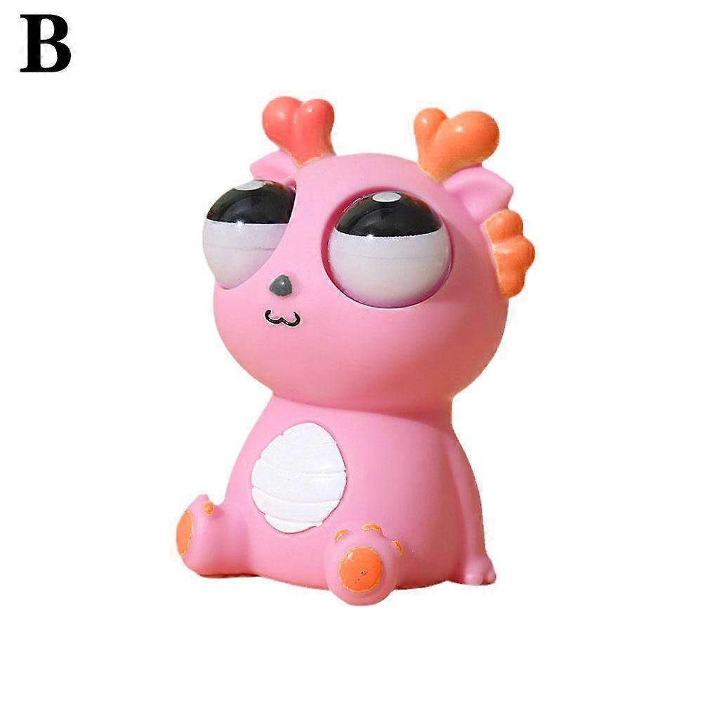 Pop-Eye Dragon Pink + OPP Packaging (B)$Pop-Eye Dragon Stress Relief Toy Little Dragon Man Squeeze and Squeeze Stare Funny and Vent