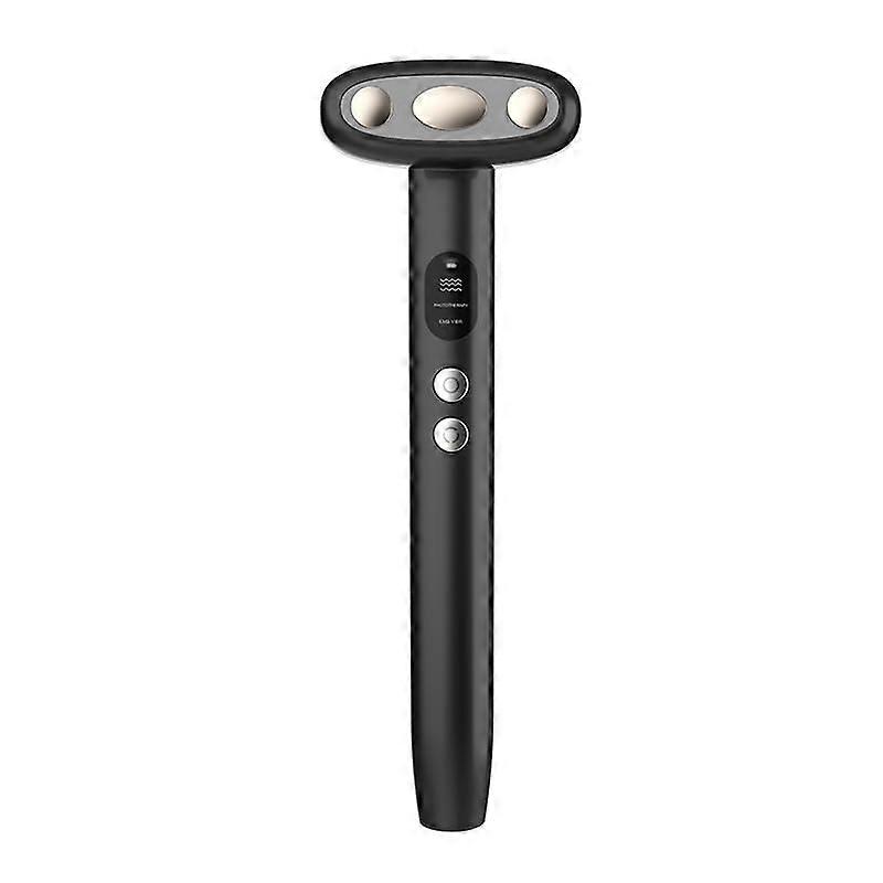 Portable Eye Massager, Rechargeable USB-C, Quiet Compact Design, Soft Fabric Pad, Adjustable Vibration, Black